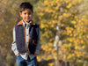 FISHER navy padded vest with cord trim