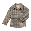 ADVENTURER beige/ black plaid sherpa lined shacket