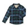 ADVENTURER navy/ blue/ green plaid sherpa lined shacket