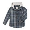 ERIN hooded shirt Blue/ grey plaid