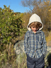 ERIN hooded shirt Blue/ grey plaid