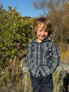ERIN hooded shirt Blue/ grey plaid