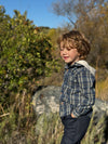 ERIN hooded shirt Blue/ grey plaid