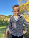 ERIN hooded shirt grey plaid
