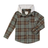 ERIN hooded shirt brown/sage plaid