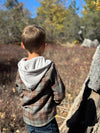 ERIN hooded shirt brown/sage plaid