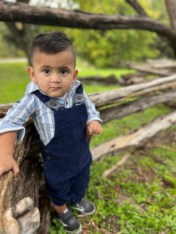 Navy cord overalls