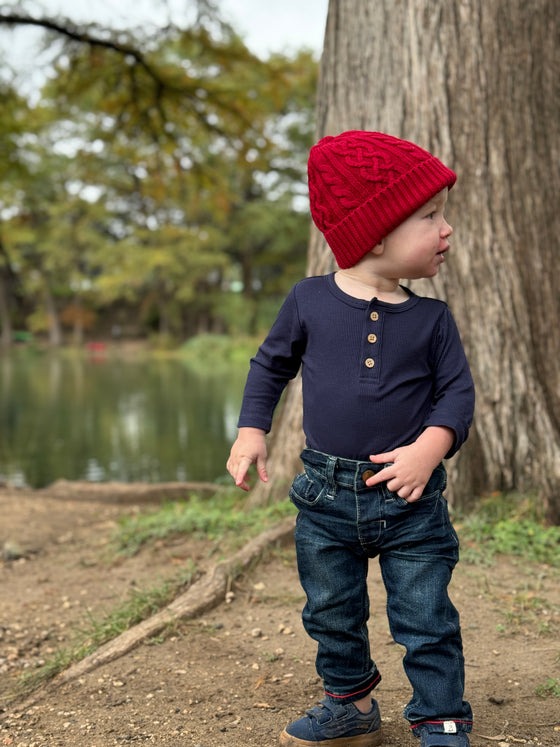 Navy Rib AYNOR Onesie