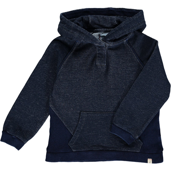 Navy vintage wash hooded top