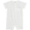 CAMBORNE White Ribbed Henley Romper