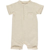 CAMBORNE Beige Ribbed Henley Romper