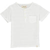 DODGER White ribbed short sleeved henley tee