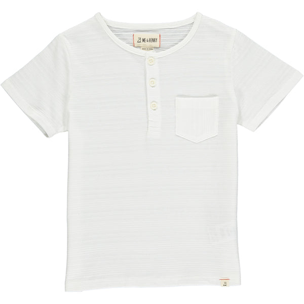 DODGER White ribbed short sleeved henley tee – Me & Henry
