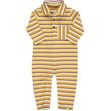  Mustard/White/Rust Stripe Romper