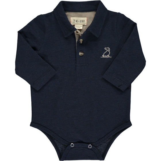 Navy polo onesie