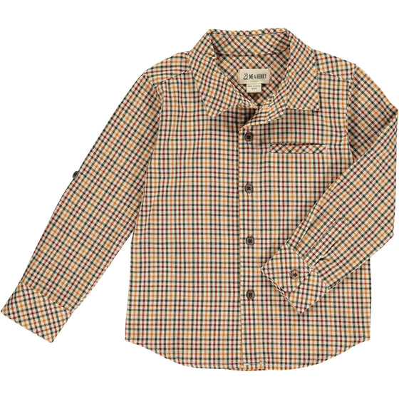 Mens Atwood Woven Shirt navy/gold plaid