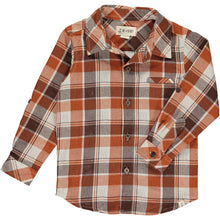  Rust plaid woven shirt
