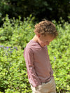 AIKEN Burgundy Striped Raglan Tee