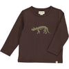 Brown Dino Skeleton Printed Tee