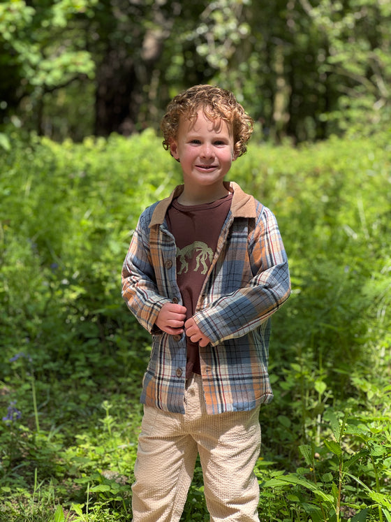 LUMBERJACK Blue/Tan Plaid  Shirt