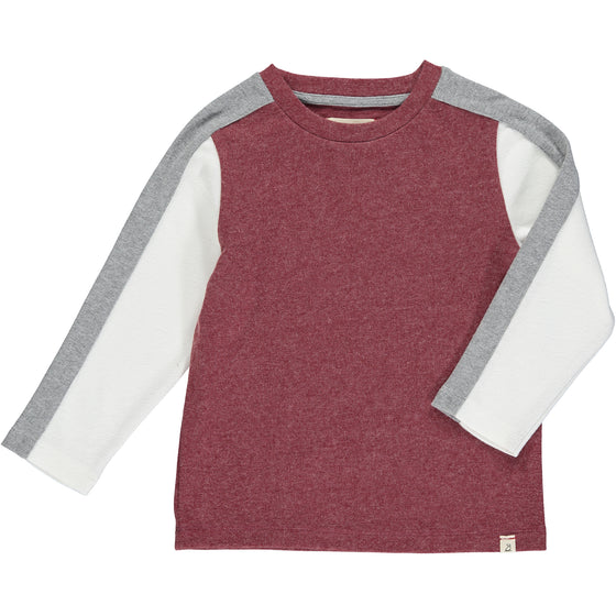 Burgundy with stripe tee