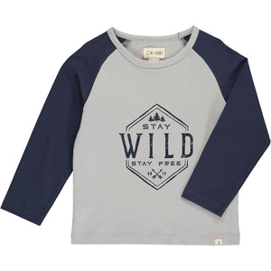 Grey with 'Stay Wild' Printed Tee