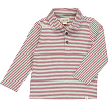  Grey/Red Stripe Waverly Polo