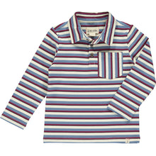  Blue/burgundy stripe polo