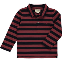  Navy/Burgundy stripe pique polo