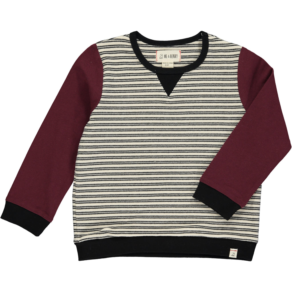 Cream / black stripe sweatshirt