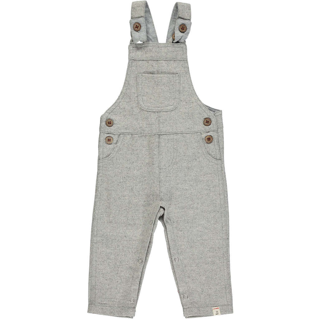Grey Wool Woven Overalls