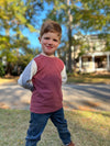 Burgundy with stripe tee