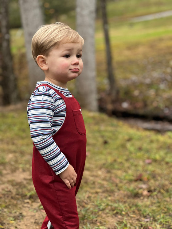 Heathered burgundy GLEASON Jersey Overalls Me Henry