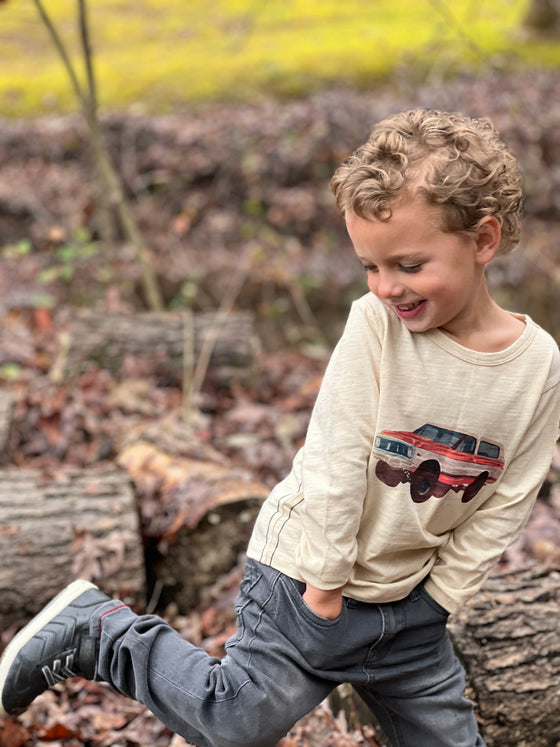 Beige Bronco CHEROKEE Raglan Printed Tee