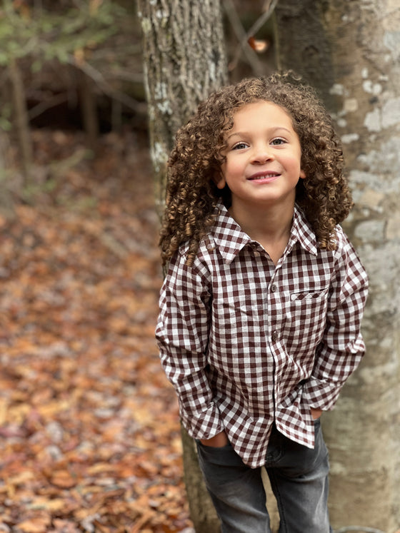 Brown Micro Plaid ATWOOD Woven Shirt