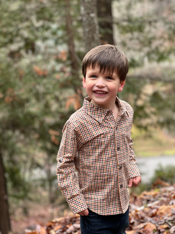 Gold/Navy Plaid Shirt