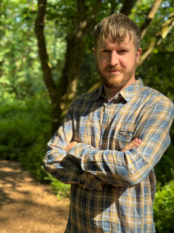 Mens Atwood Woven Shirt blue/gold plaid