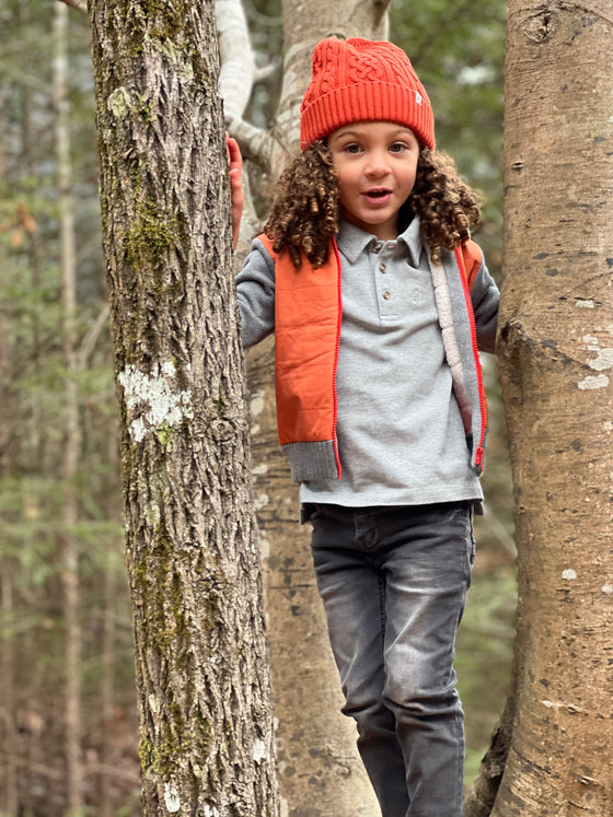 Pumpkin w/ Grey Arms JOSHY Sweater Jacket