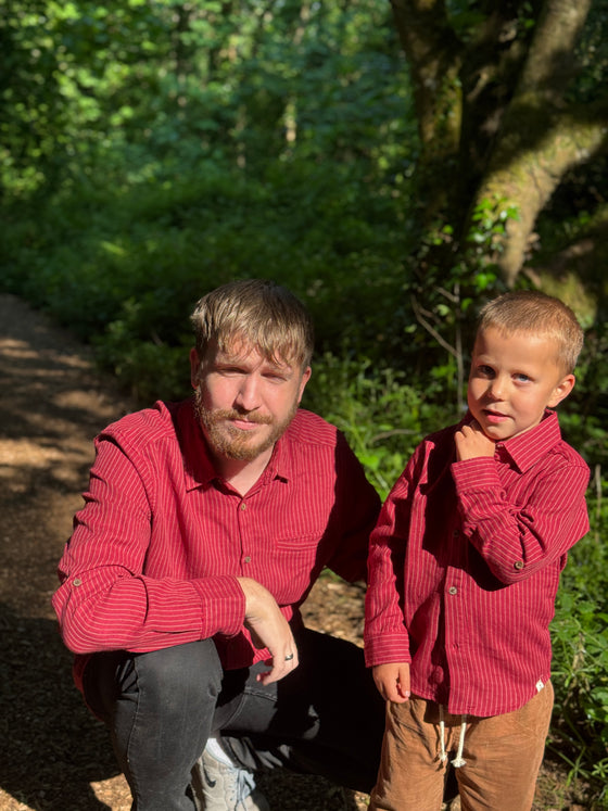 Mens Atwood Woven Shirt burgundy stripe