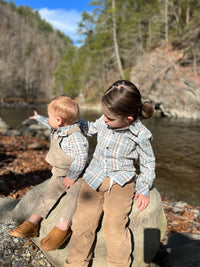 Beige HARRISON Cord Overalls