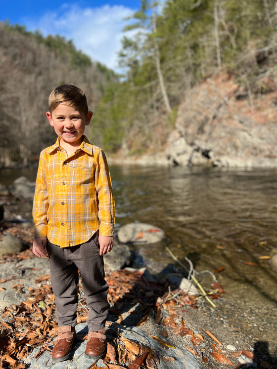 Gold/Grey Plaid ATWOOD Woven Shirt