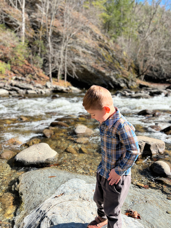 ATWOOD Blue/Gold Plaid Woven Shirt