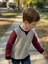 Cream / black stripe sweatshirt