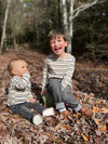 Baby and Boy, in, Beige, Blue, Cream, Stripe, Toby, Tee, Long, Sleeves, Sleeved, Sleeve, Warm, Casual, Charcoal, Jeans, Henry.