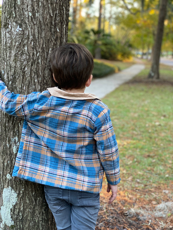 Blue/Tan Plaid Lumberjack Shirt