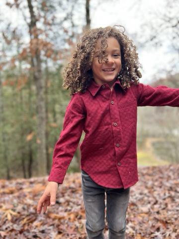 Burgundy , Textured , Shirt, Fit Dad, Daddy, Warm,  Smart, Charcoal Jeans
Henry