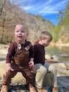 Brown cord overalls