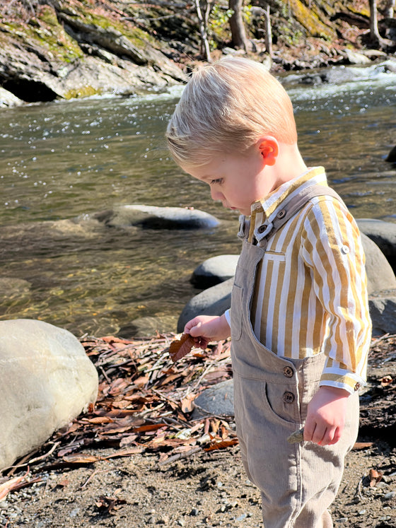 Gold stripe JASPER Woven Onesie