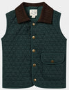 FISHER green padded vest with cord trim