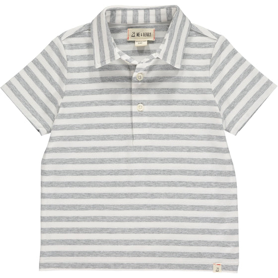 Mens Flagstaff Polo pale blue/white stripe